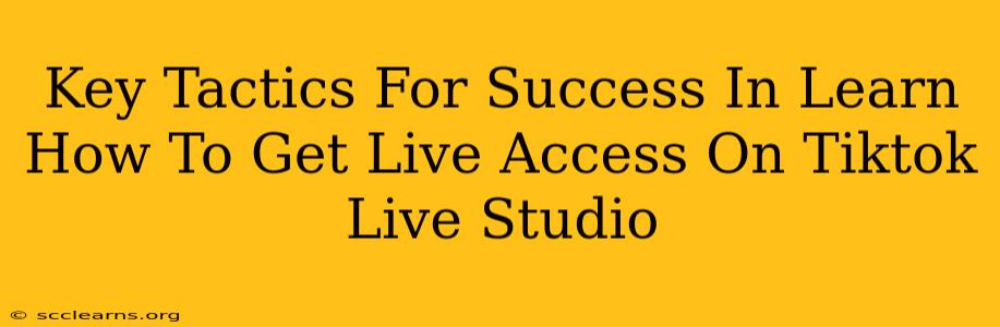 Key Tactics For Success In Learn How To Get Live Access On Tiktok Live Studio