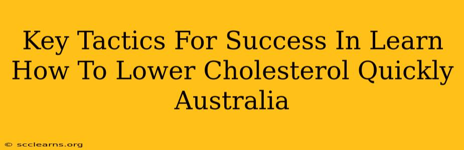 Key Tactics For Success In Learn How To Lower Cholesterol Quickly Australia