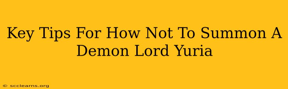 Key Tips For How Not To Summon A Demon Lord Yuria