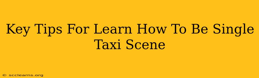 Key Tips For Learn How To Be Single Taxi Scene