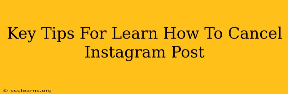 Key Tips For Learn How To Cancel Instagram Post