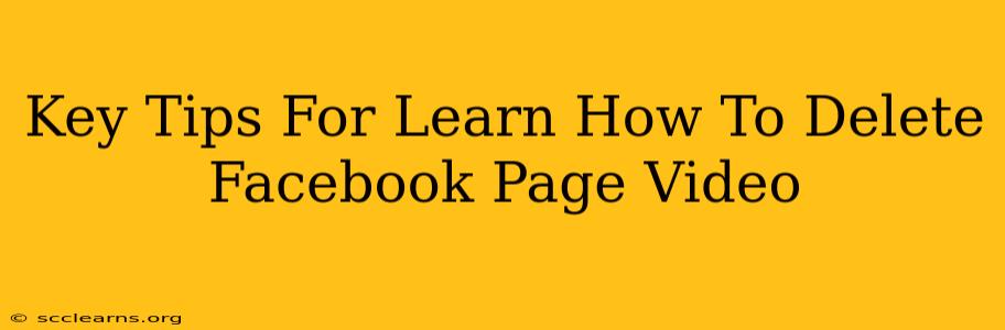 Key Tips For Learn How To Delete Facebook Page Video