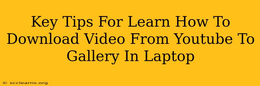 Key Tips For Learn How To Download Video From Youtube To Gallery In Laptop