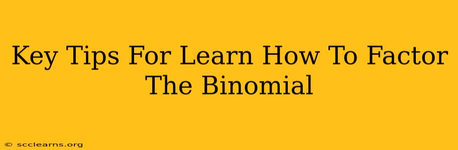 Key Tips For Learn How To Factor The Binomial