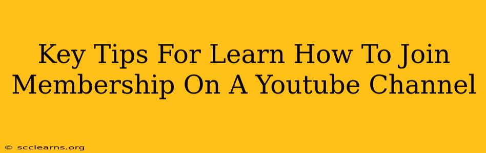 Key Tips For Learn How To Join Membership On A Youtube Channel