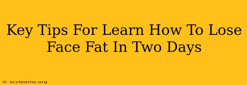 Key Tips For Learn How To Lose Face Fat In Two Days