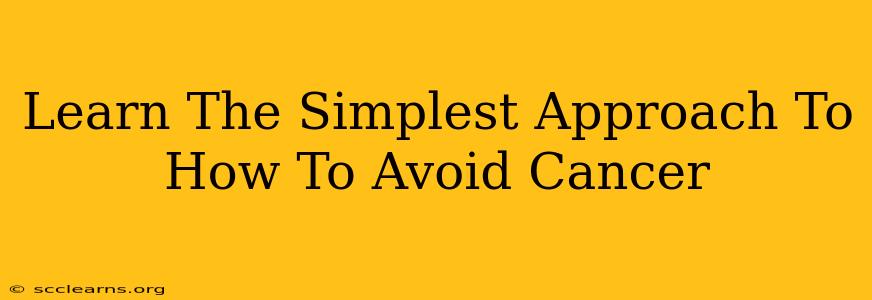 Learn The Simplest Approach To How To Avoid Cancer