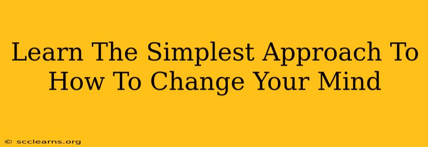 Learn The Simplest Approach To How To Change Your Mind