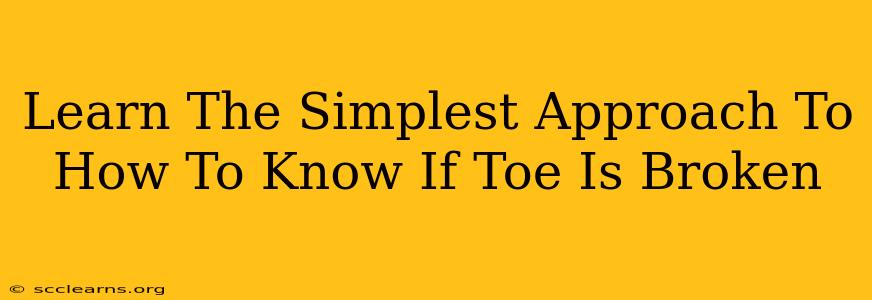 Learn The Simplest Approach To How To Know If Toe Is Broken