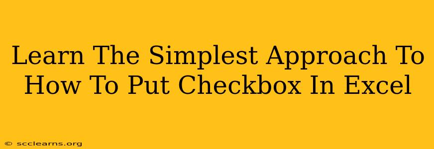 Learn The Simplest Approach To How To Put Checkbox In Excel