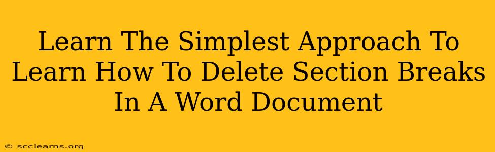 Learn The Simplest Approach To Learn How To Delete Section Breaks In A Word Document