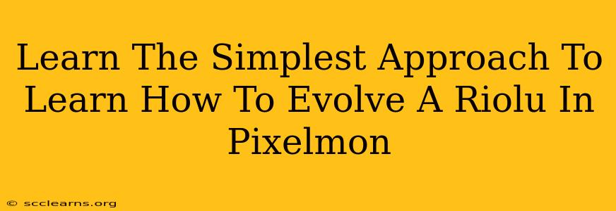 Learn The Simplest Approach To Learn How To Evolve A Riolu In Pixelmon