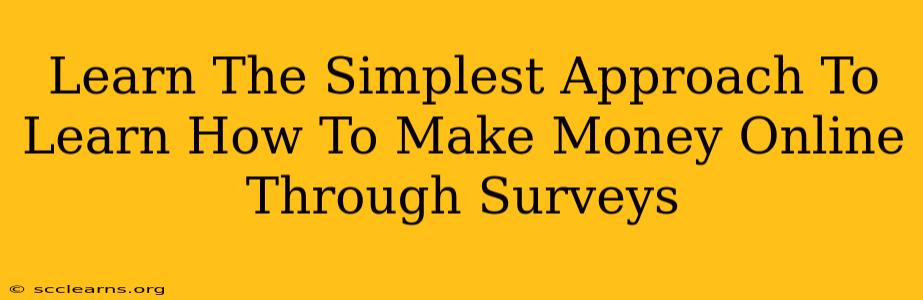 Learn The Simplest Approach To Learn How To Make Money Online Through Surveys