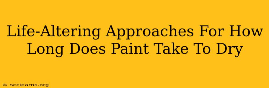 Life-Altering Approaches For How Long Does Paint Take To Dry