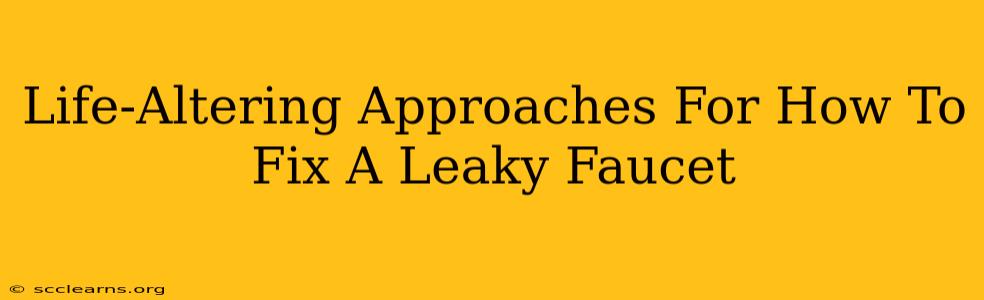 Life-Altering Approaches For How To Fix A Leaky Faucet