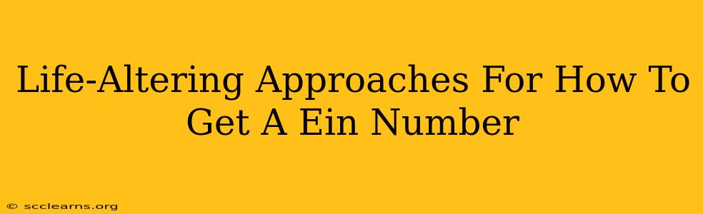 Life-Altering Approaches For How To Get A Ein Number