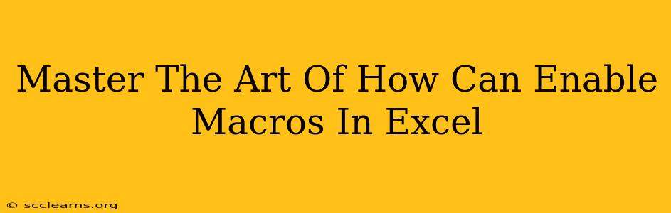 Master The Art Of How Can Enable Macros In Excel