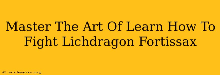 Master The Art Of Learn How To Fight Lichdragon Fortissax