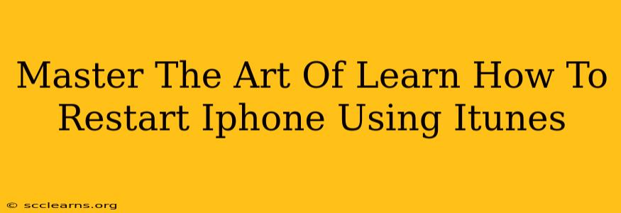 Master The Art Of Learn How To Restart Iphone Using Itunes