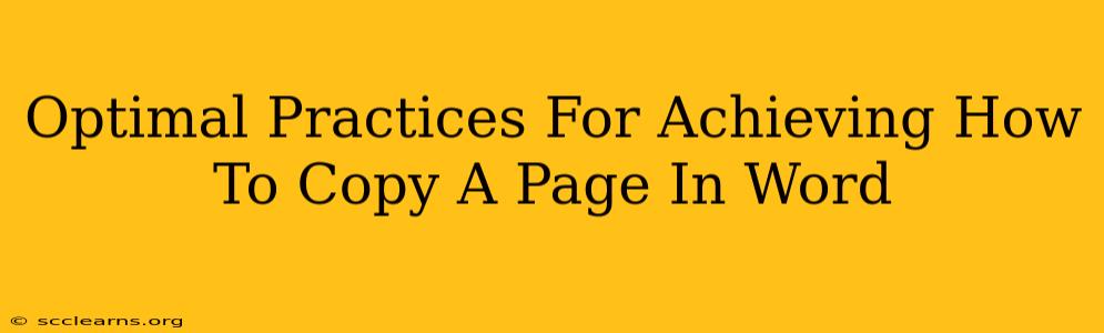 Optimal Practices For Achieving How To Copy A Page In Word