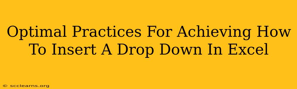 Optimal Practices For Achieving How To Insert A Drop Down In Excel