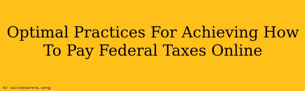 Optimal Practices For Achieving How To Pay Federal Taxes Online