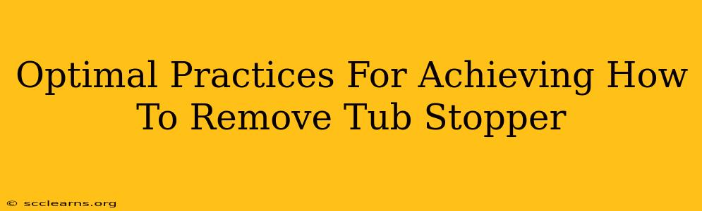 Optimal Practices For Achieving How To Remove Tub Stopper