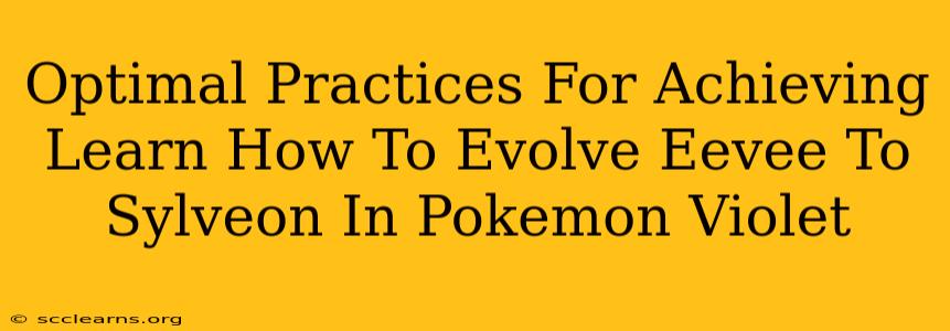 Optimal Practices For Achieving Learn How To Evolve Eevee To Sylveon In Pokemon Violet