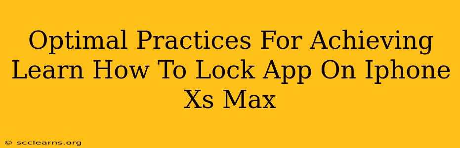 Optimal Practices For Achieving Learn How To Lock App On Iphone Xs Max