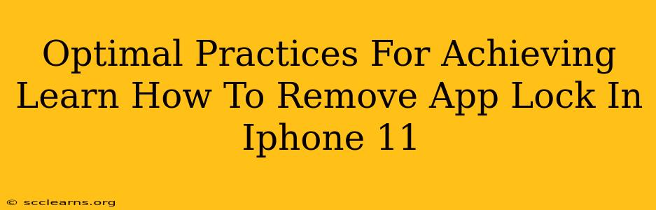 Optimal Practices For Achieving Learn How To Remove App Lock In Iphone 11