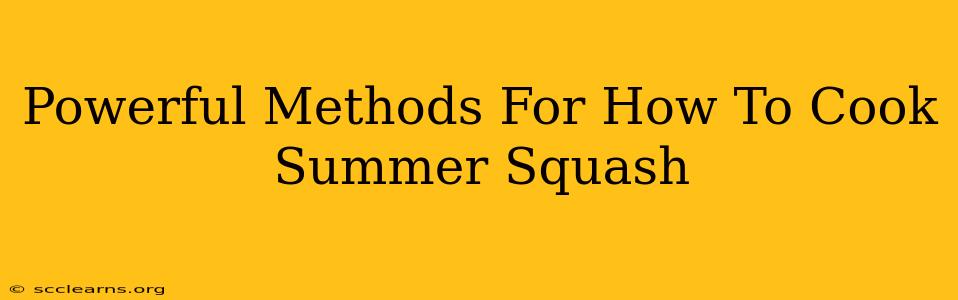 Powerful Methods For How To Cook Summer Squash