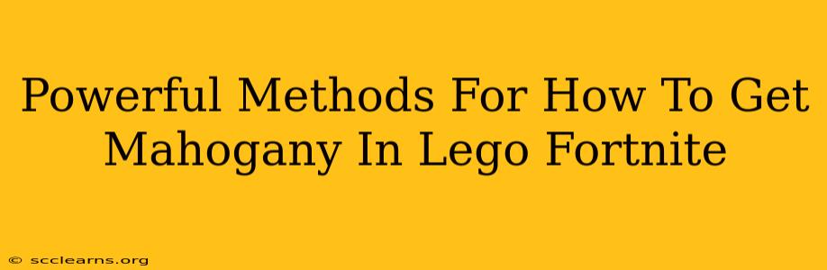 Powerful Methods For How To Get Mahogany In Lego Fortnite