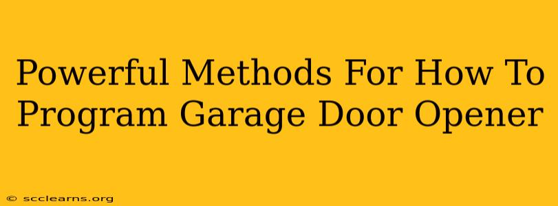 Powerful Methods For How To Program Garage Door Opener