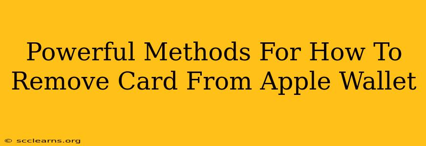 Powerful Methods For How To Remove Card From Apple Wallet