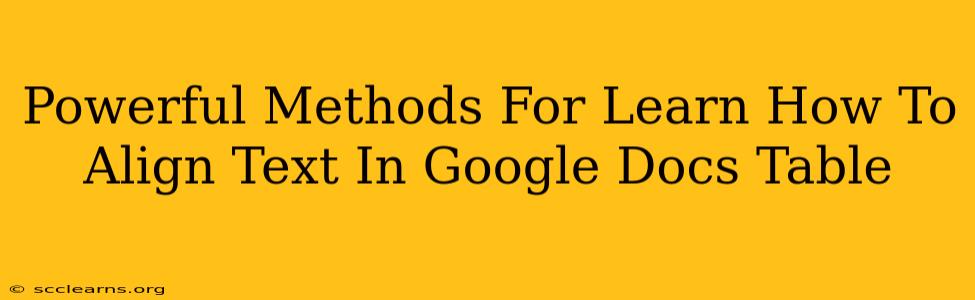 Powerful Methods For Learn How To Align Text In Google Docs Table