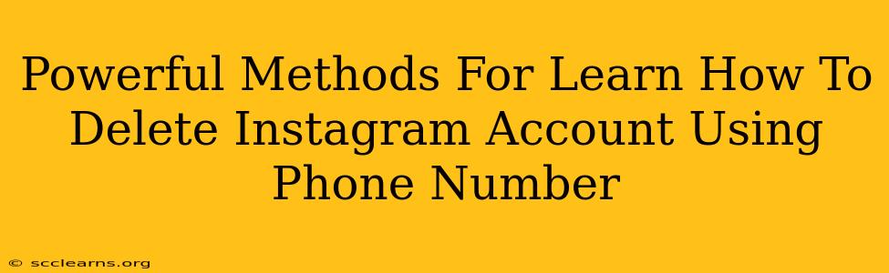 Powerful Methods For Learn How To Delete Instagram Account Using Phone Number