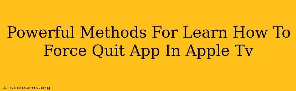 Powerful Methods For Learn How To Force Quit App In Apple Tv