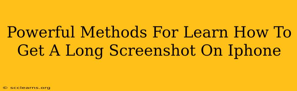 Powerful Methods For Learn How To Get A Long Screenshot On Iphone