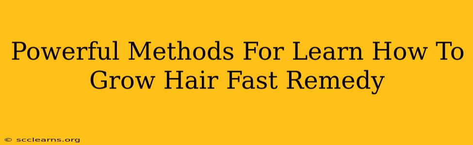 Powerful Methods For Learn How To Grow Hair Fast Remedy