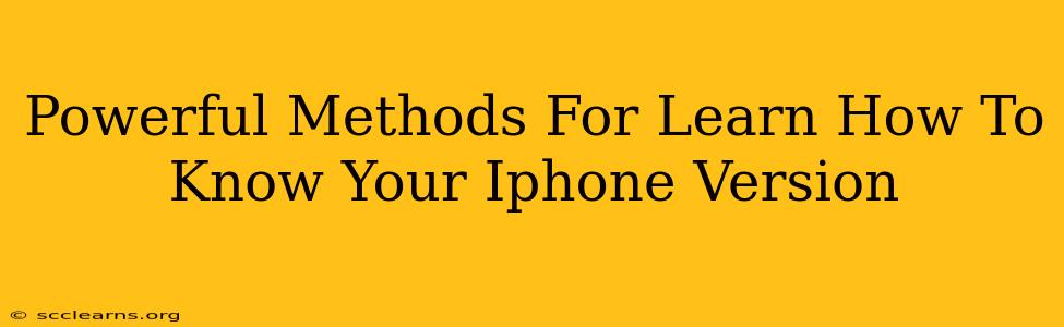 Powerful Methods For Learn How To Know Your Iphone Version