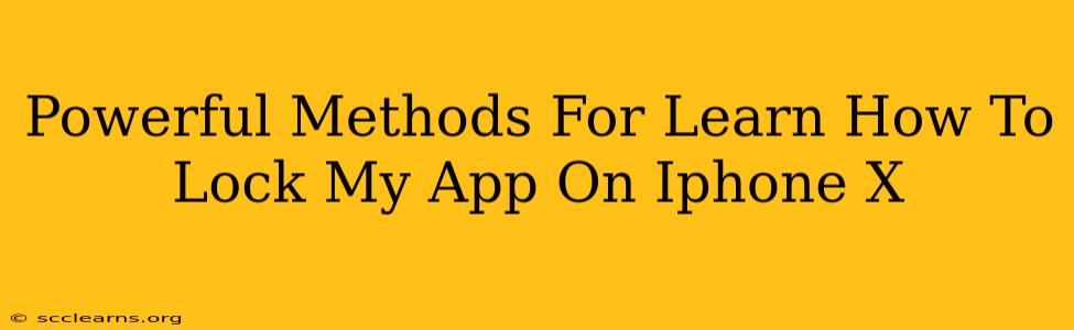 Powerful Methods For Learn How To Lock My App On Iphone X