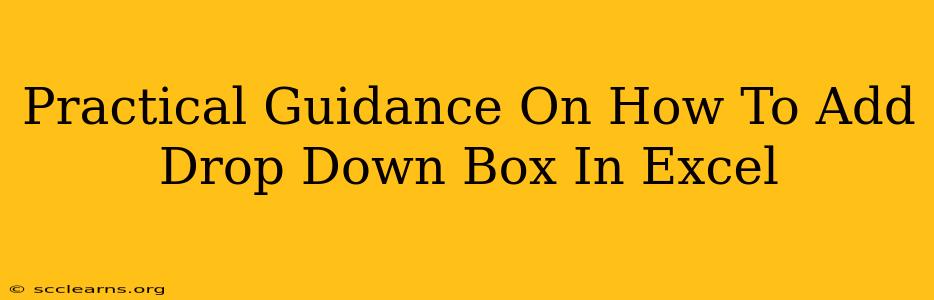 Practical Guidance On How To Add Drop Down Box In Excel