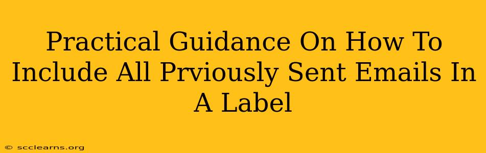 Practical Guidance On How To Include All Prviously Sent Emails In A Label