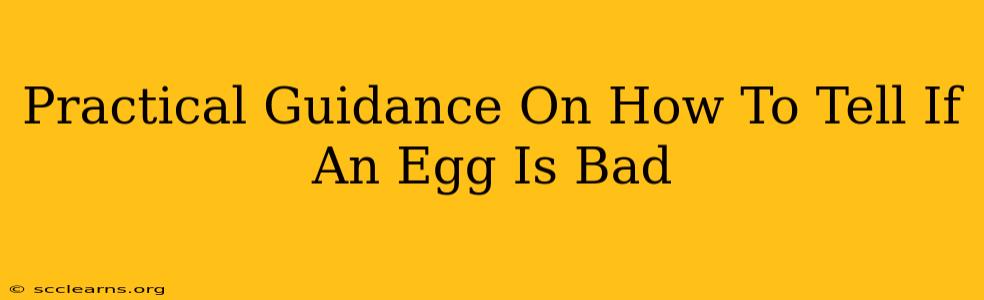 Practical Guidance On How To Tell If An Egg Is Bad