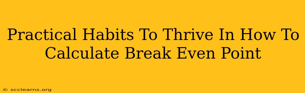 Practical Habits To Thrive In How To Calculate Break Even Point