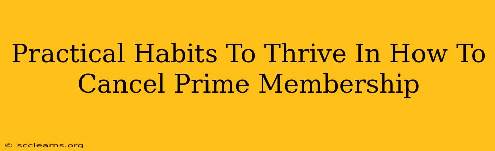 Practical Habits To Thrive In How To Cancel Prime Membership