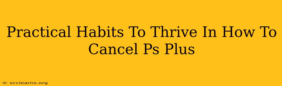 Practical Habits To Thrive In How To Cancel Ps Plus