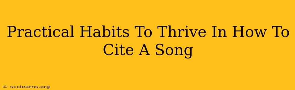 Practical Habits To Thrive In How To Cite A Song