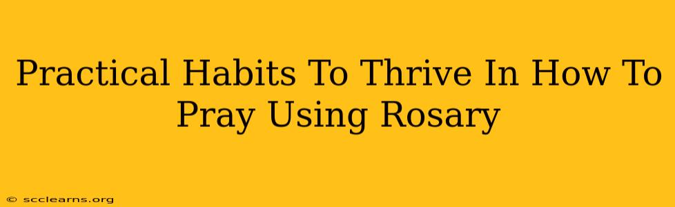 Practical Habits To Thrive In How To Pray Using Rosary