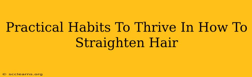 Practical Habits To Thrive In How To Straighten Hair